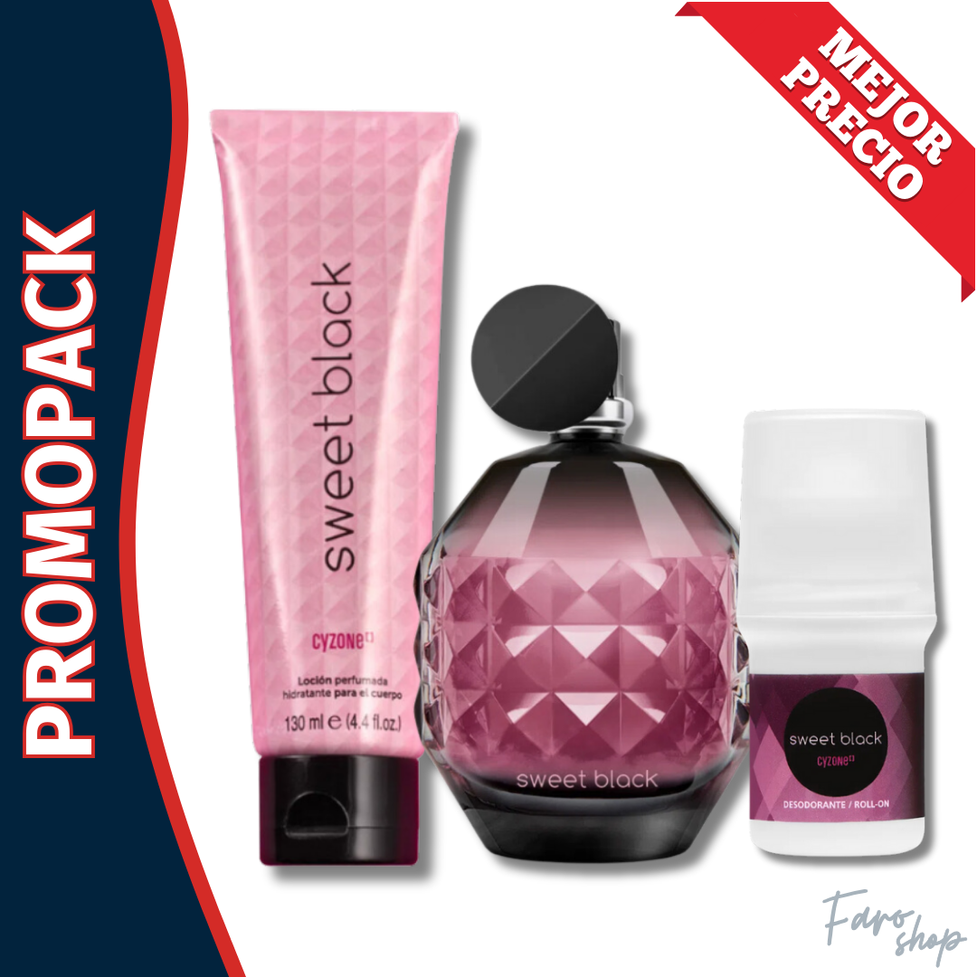 PROMOPACK PERFUME SWEET BLACK + CREMA + DESODORANTE