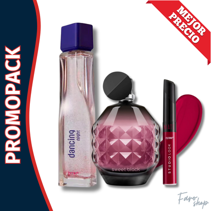 PROMOPACK DANCING NIGHT + SWEET BLACK + LABIAL STUDIO LOOK - Deep Red